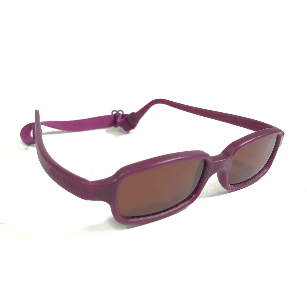 Miraflex Sunglasses NEW BABY 2 Purple Rectangular Frames with Red Lenses